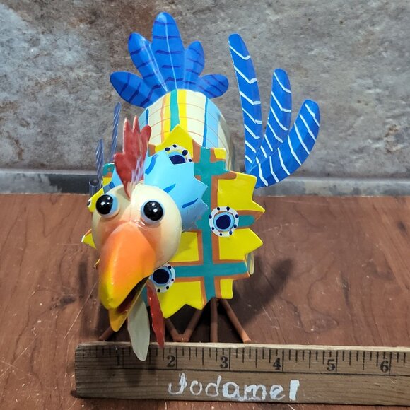 Metal Rooster Bobble Head Animated Chicken Sculpture Outdoor Yard Garden Decor - Picture 9 of 12